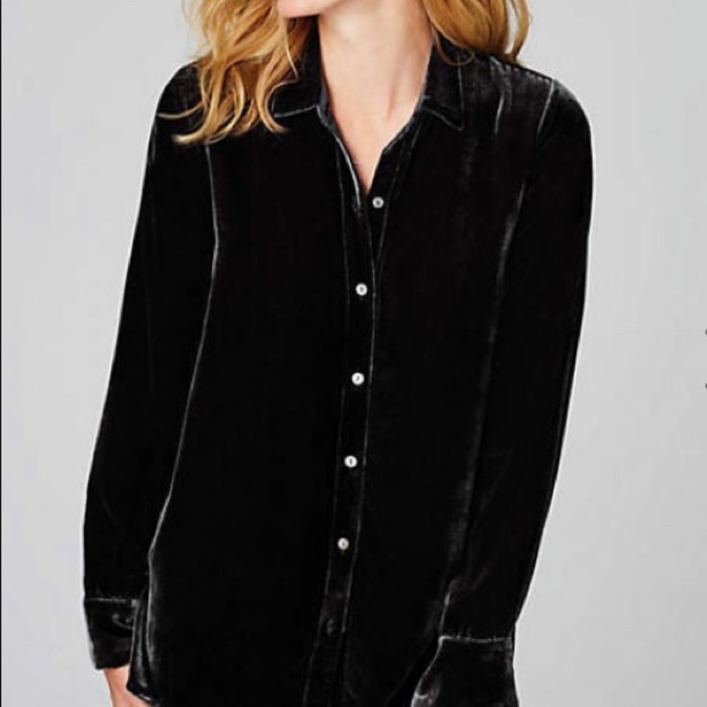 J. Jill Rayon and Silk Velvet Elliptical Shirt